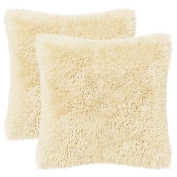 vidaXL - Kussensloop - 2 - pcs - HEERLEN - Crèmekleurig - 30 - x - 30 - cm - PV - Fleece