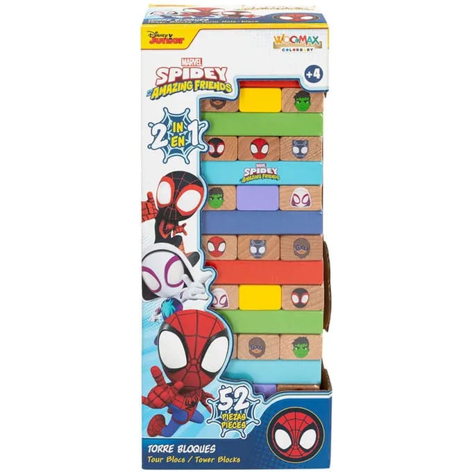 Cube Activiteit + Houten Domino's Woomax Spiderman Marvel (x52)