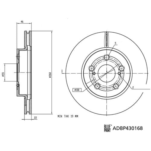 Remschijf BLUE PRINT ADBP430168, 1 stuk