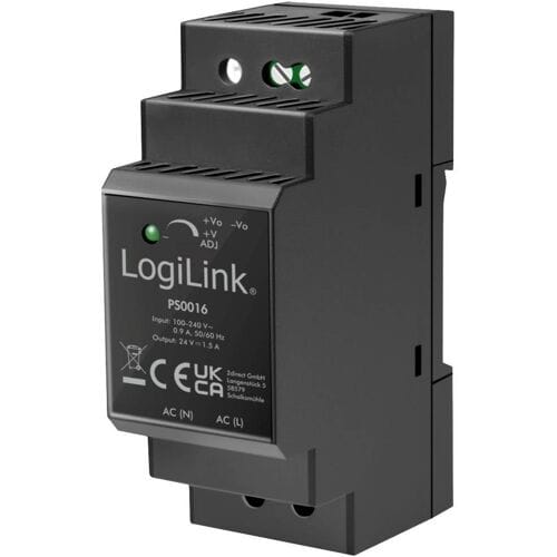 LogiLink PS0016 DIN-rail netvoeding 24 V 1.5 A 36 W Inhoud 1 stuk(s)