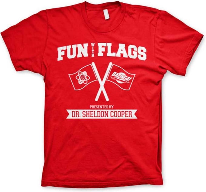 The Big Bang Theory Heren Tshirt -M- Fun With Flags Rood