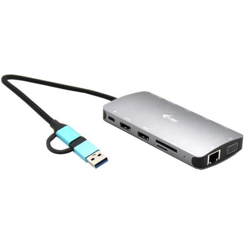 i-tec USB 3.0 USB-C/Thunderbolt 3x Display Travel Nano Dock with Power Delivery 100 W USB-C dockingstation Geïntegreerde kaartlezer, USB-C Power Delivery