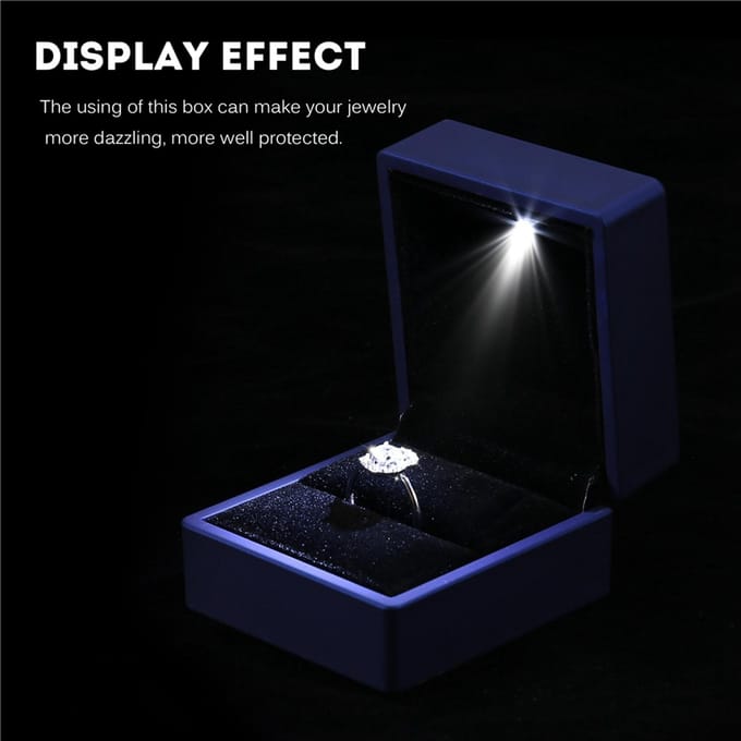 4 Kleuren Modieuze LED Verlichte Ring Opbergdoos Sieraden Display Case Cadeau Type 1