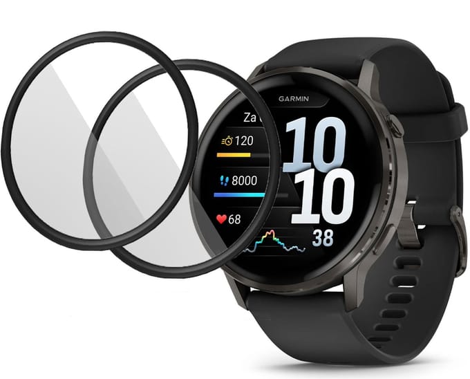 2x Folie Screenprotector Geschikt voor Garmin Venu 4 45mm - Screenprotector - Beschermglas Folie