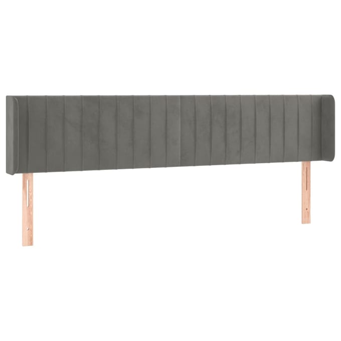 vidaXL - Hoofdbord - LED - 203x16x78/88 - cm - fluweel - lichtgrijs
