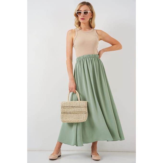 Maxi Rok met Elastische Taille