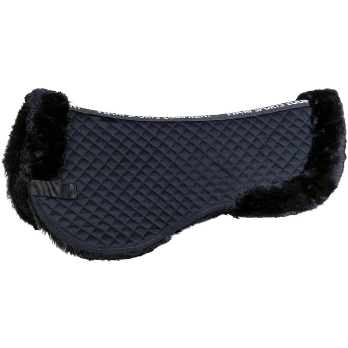 HKM Synthetisch lamsvelzadeldek zwart (zadelbontje)