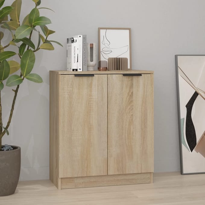 vidaXL - Dressoir - 60x30x70 - cm - bewerkt - hout - sonoma - eikenkleurig