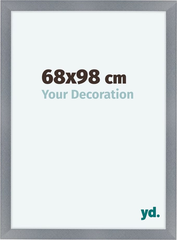 Your Decoration - Fotolijst 68x98 cm - MDF - Aluminium Geborsteld - Como