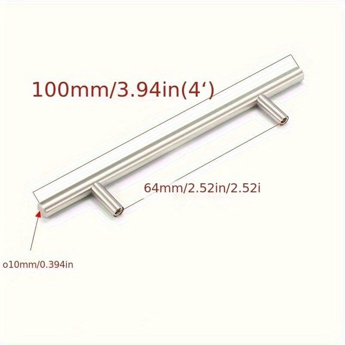 5 stuks RVS T-bar Handgreep Trekknop Keukenkast Lade Kastdeur