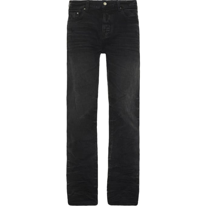 Amiri Stack vervaagde zwarte jeans met rechte pasvorm