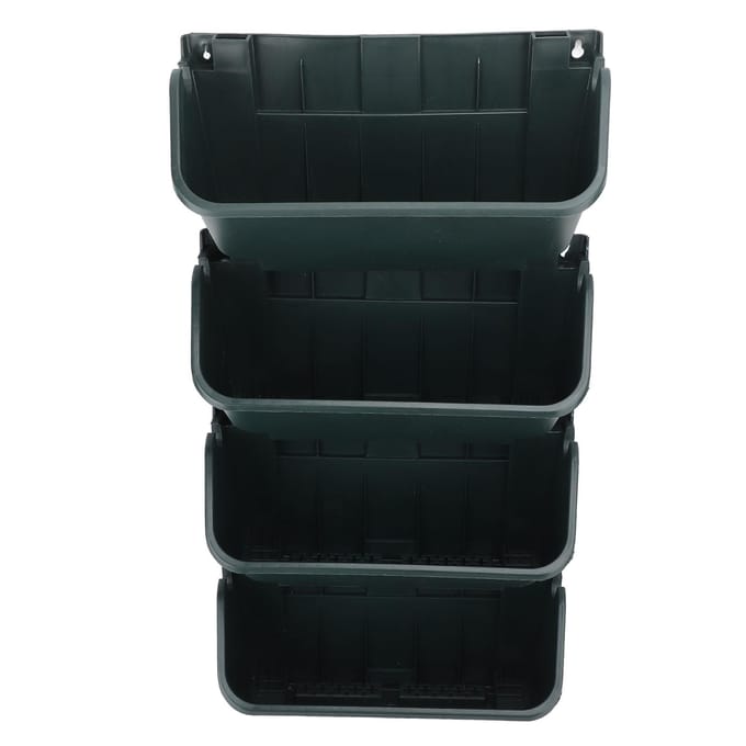 Verticale Wandplantenbak Set Plastic Ademend Ruimtebesparend 4 Potten Hangende Verticale Wand Bloempot black