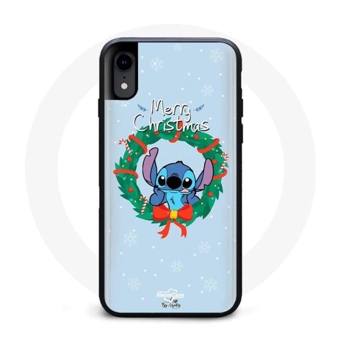 Coque pour Iphone X Stitch neige joyeux Noël bleu