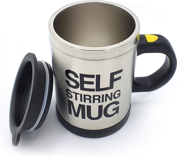 Zelfroerende Mok - Self Stirring Mug - 350 ml - Met Deksel