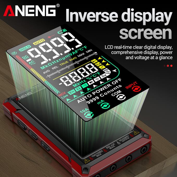 ANENG Digitale multimeter tester Smart Touch Auto-Ranging 9999 tellingen Oplaadbaar Anti-verbranding Ohm Style B