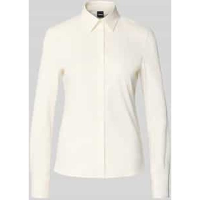slim fit blouse met lange mouwen van puur katoen model 'BRONTA_TUESDAY'