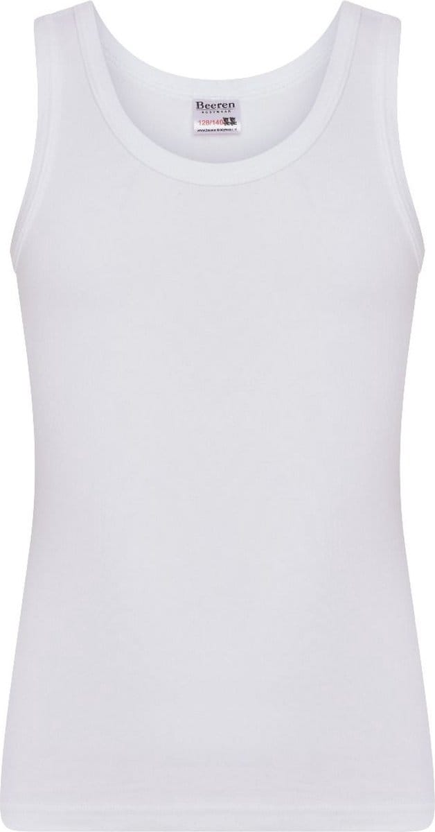 Comfort Feeling katoen jongens hemd - Kinder onderhemd - Jongens singlet katoen - 128 - Wit