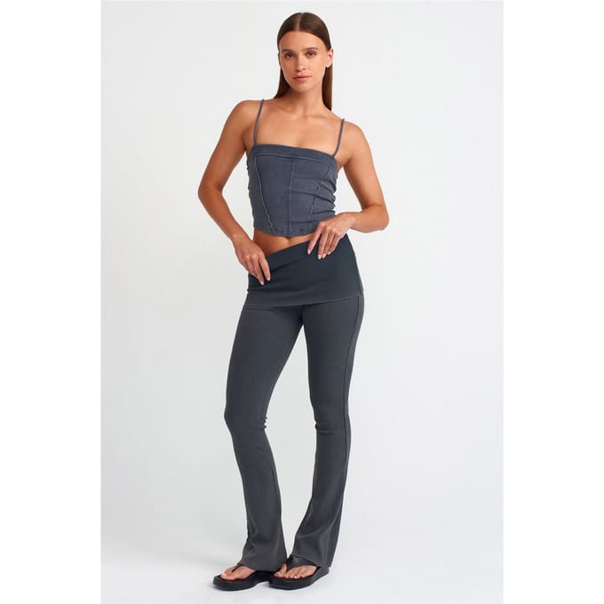 Dames Hoge Taille Flared Jersey Broek