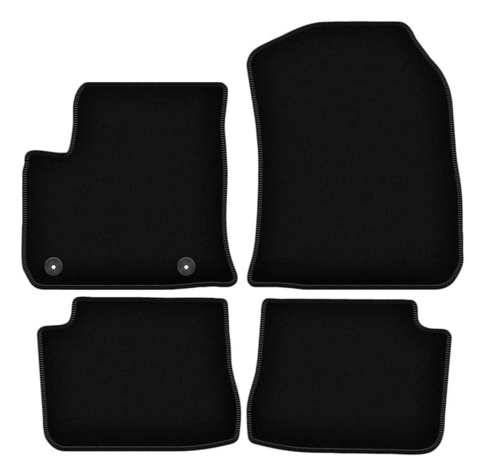 Wielganizator WLG-BASIC Serie - Auto Veloursmatten - Opel E-Mokka - Zwart - Zonder Versterking