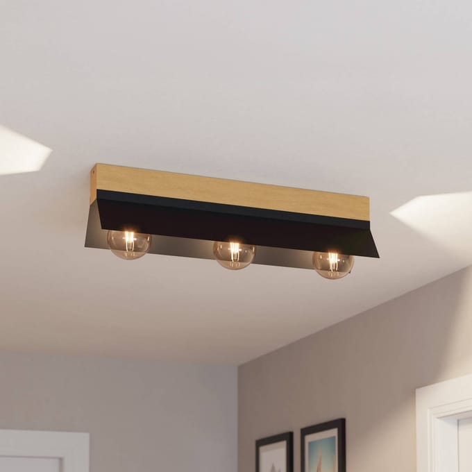 EGLO Tarrafo Plafondlamp - E27 - 64 cm - Zwart|Bruin
