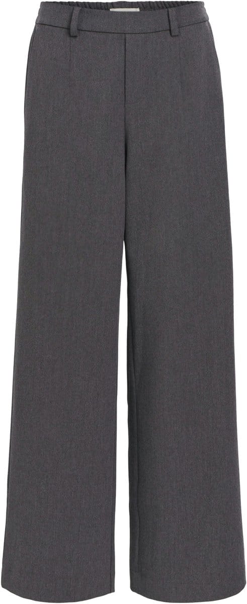 Object grijze dames broek   Wide leg fit   Steekzakken   Gemeleerd patroon   Elastische boord   Duurzaam   Regular waist Grijs 44