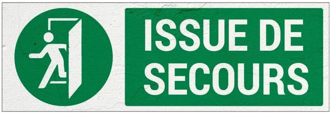 Issue de secours bord met pictogram | Forex Re materiaal | 30 x 10 cm