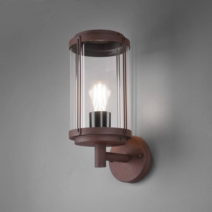 TRIO TANARO - Wandlamp - Roestkleur - excl. 1x E27 7W - Buitenverlichting - IP44