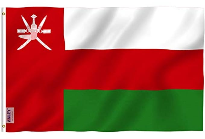 Vlag van Oman 3x5 Feet - Polyester, UV Bestendig, Dubbel Gestikt