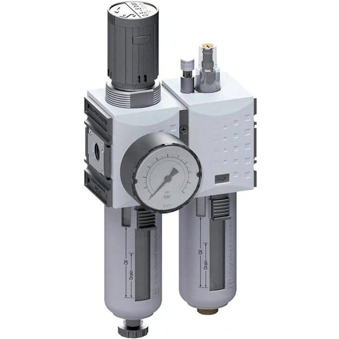 FRL 2-Delig G3/8'' 1750l/min 0.5-10.0bar/7-145psi Auto Polycarbonaat Futura 1