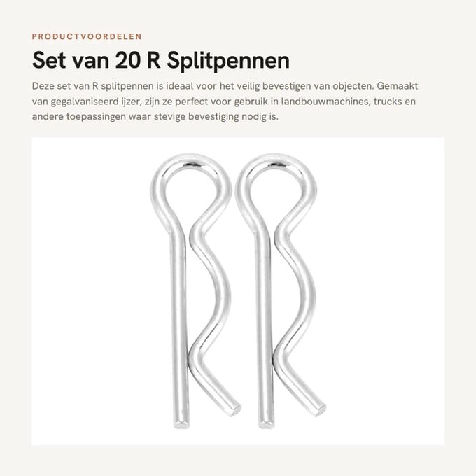 Dailygoods- Splitpen 2.5*45mm - Splitpen 1.8*35mm - Splitpen 1.6*28mm - Splitpen 2*40mm - 20 Stuks - Gegalvaniseerd Ijzer - Borgclip