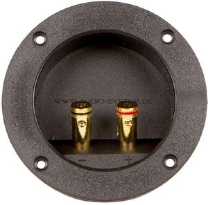 AUDIO SYSTEM 2-pins ronde aansluiting met stevige, vergulde (vierkante zonder vergulde) aansluitinge