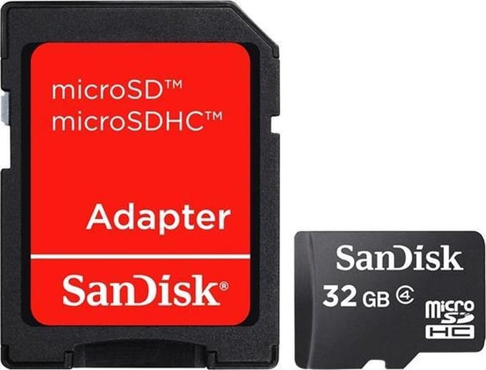 Sandisk Micro SD kaart 32 GB + SD adapter