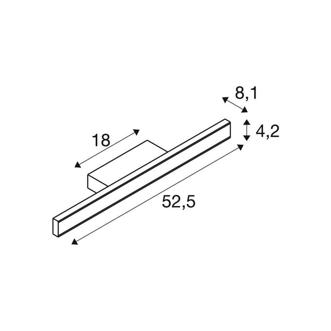 SLV LED badkamer wandlamp One Linear, 52 cm, wit, metaal, CCT