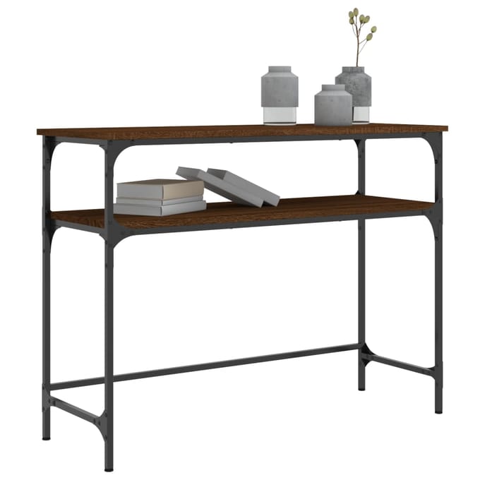 vidaXL - Wandtafel - 100x35,5x75 - cm - bewerkt - hout - bruin - eikenkleur