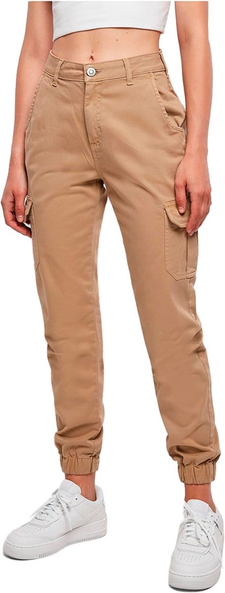 Urban Classics - High Waist Cargobroek - Taille, 32 inch - Beige