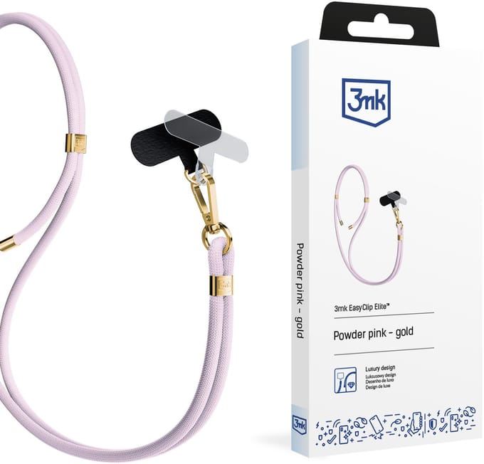 Telefoonkoorden Accessoires Poederroze (goud) - 3mk EasyClip Elite
