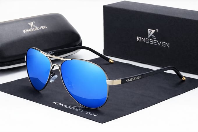 KingSeven Bluestar - Pilotenbril met UV400 en polarisatie filter - Z183
