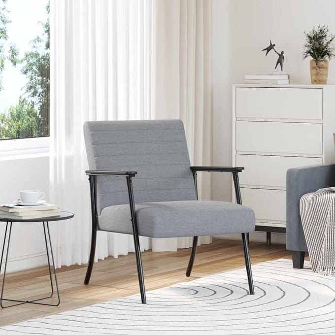 vidaXL - Fauteuil - Lichtgrijs - 59 - x - 75 - x - 78 - cm - Stof