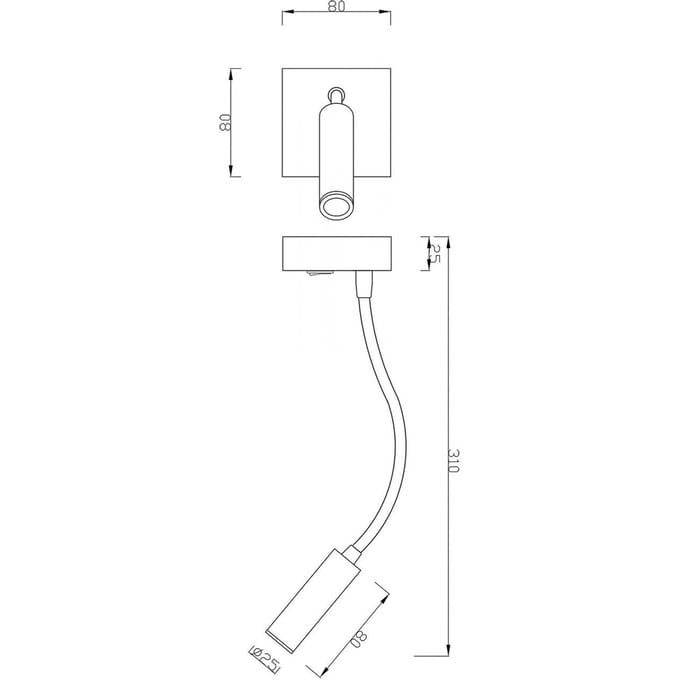 Deko-Light Brahe I LED wandlamp, leeslamp, wit
