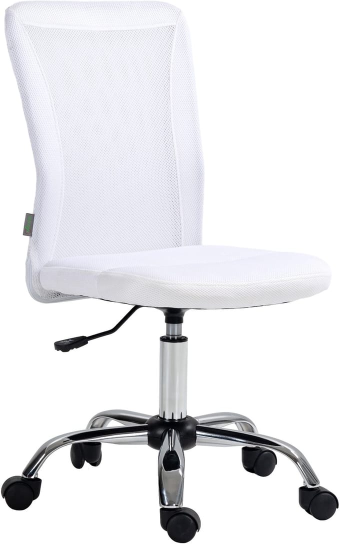 Vinsetto bureaustoel - polyester - 43x58x100cm - wit