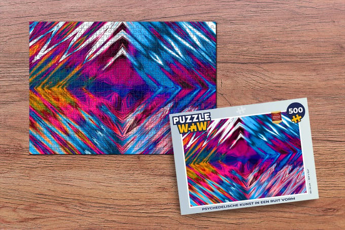 Puzzel Kunst - Ruiten - Psychedelisch - Legpuzzel - Puzzel 500 stukjes