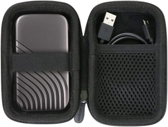 Duurzame Hard Case voor Externe SSD, Bescherming voor Draagbare Harde Schijf, Zwart Design