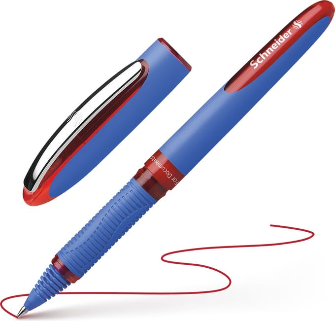 Schneider rollerball - One Hybrid C - conus punt - lijnbreedte 0,5mm - rood - S-183202