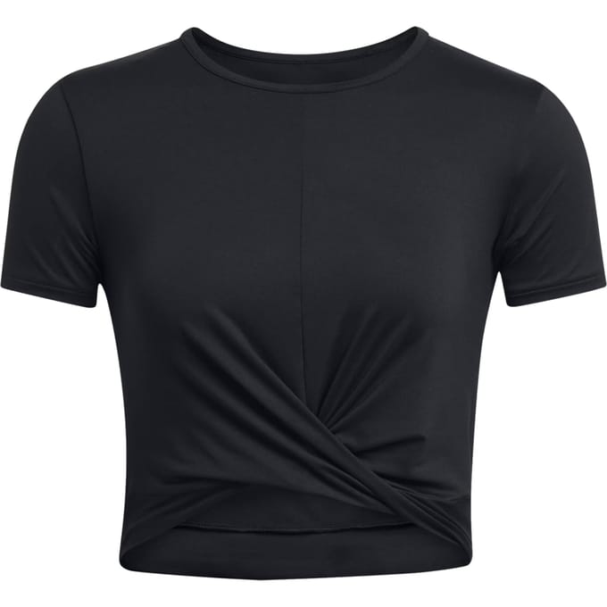 Under Armour Motion Crossover Crop T-shirt Dames-Zwart