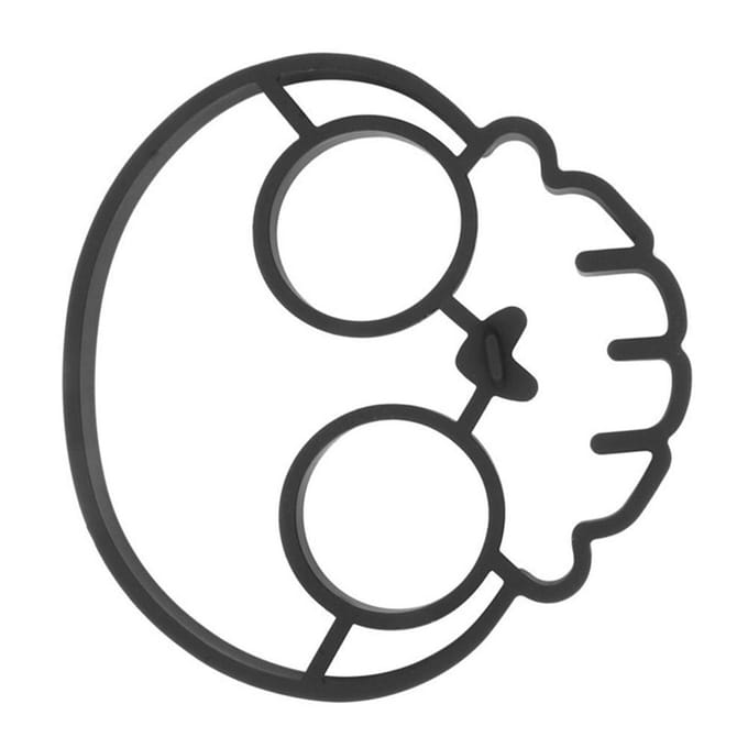 Grappig Skelet Hoofd Spiegelei Vorm Siliconen Anti-aanbak Eivorm Ring Creatieve Pannenkoek Vorm gray