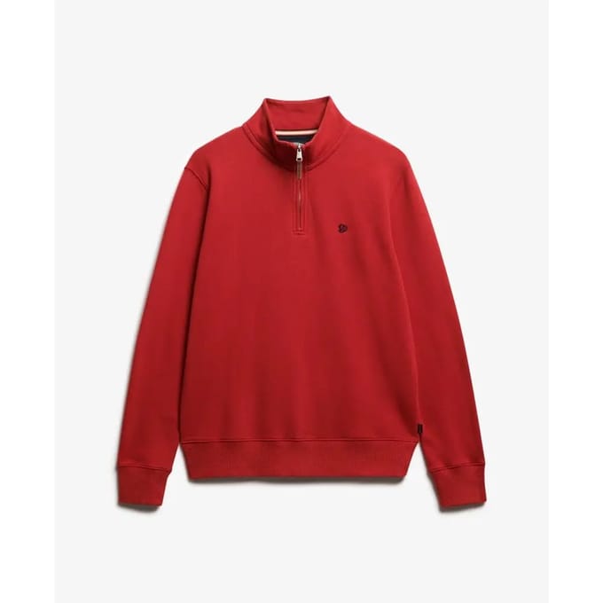 Superdry Preppy Half Rits Trui Rood L Man
