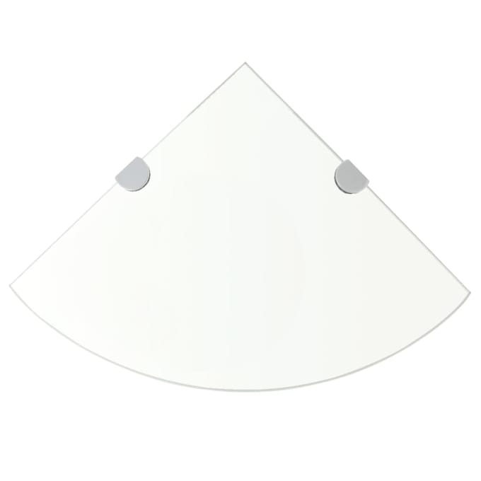 vidaXL - Hoekschappen - 2 - st - met - chromen - dragers - 35x35 - cm - glas - transparant