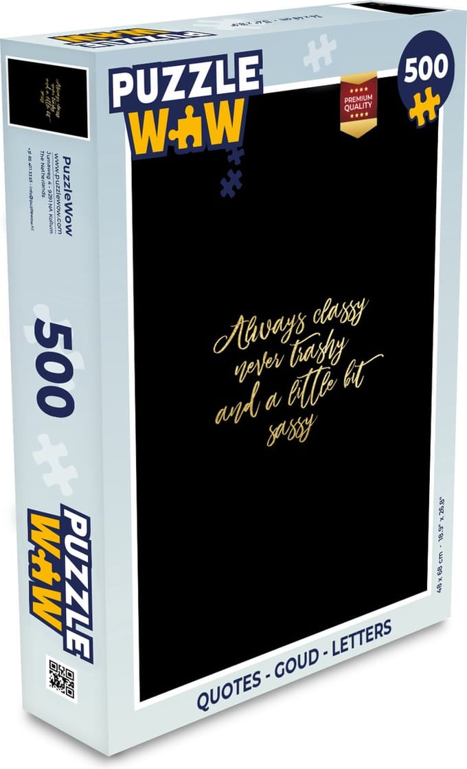 Puzzel Quotes - Goud - Letters - Legpuzzel - Puzzel 500 stukjes