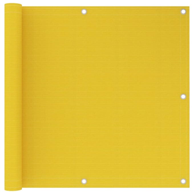 vidaXL - Balkonscherm - 90x600 - cm - HDPE - geel