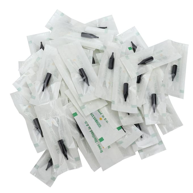 50 stuks Wegwerp Tattoo Naaldkapjes voor Microblading Permanente Make-up Machine gray